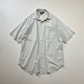 90s Ralph Lauren LOWELL SPORT ストライプ 半袖シャツ ラルフローレン ホワイト L 
 古着