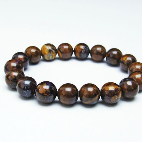 ボルダーオパール ブレスレット 11mm アイアンオパール 一点物 111-29530