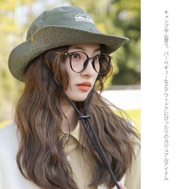 サファリハット アウトドア キャンプ 山登り 帽子 紫外線対策 あごヒモ