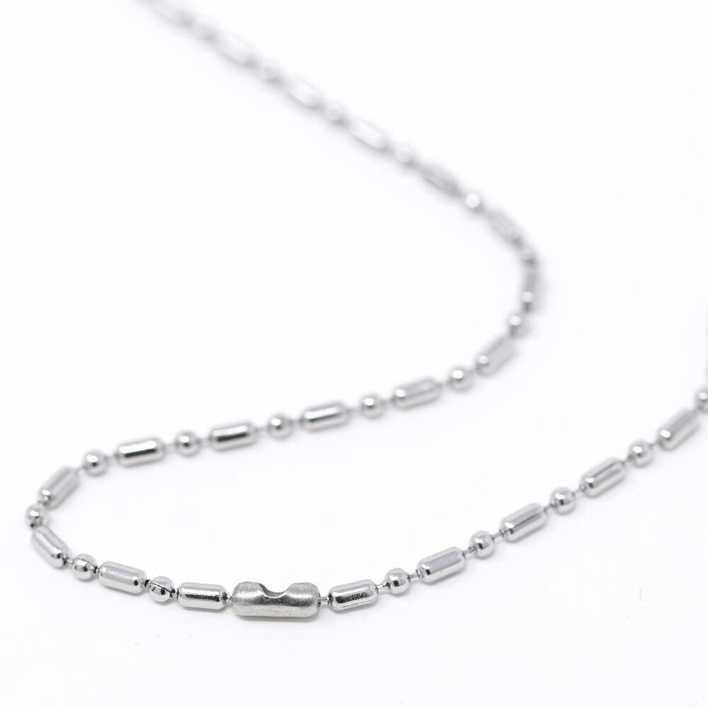 サージカルステンレス製 変形ボールチェーン・ネックレス(幅3.0mm)