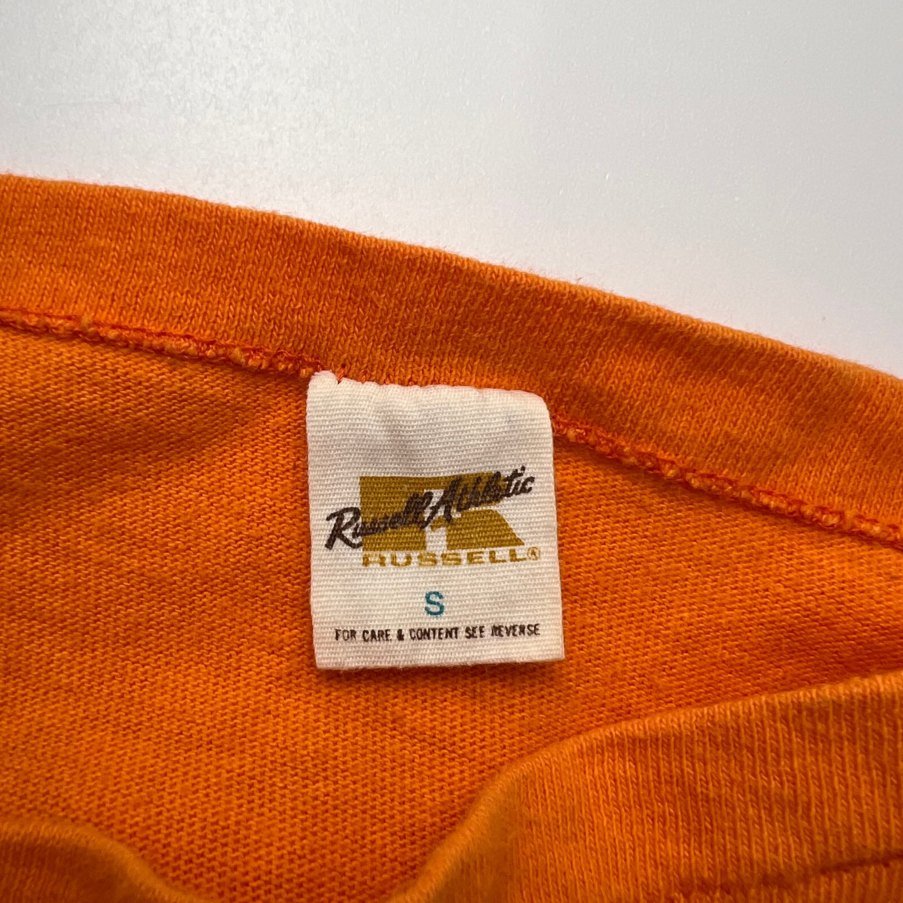 ☆USA製 70s RUSSELL ラッセル 金タグ 両面 プリント 半袖 ゲーム T-sh
