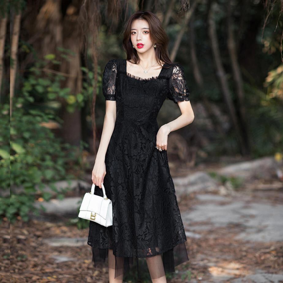 Kassian Leaf Lace Dress ドレスワンピース レース ピンクレッド