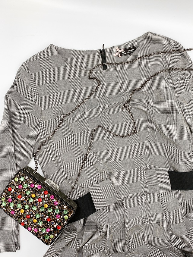 Sinequanone グレンチェック ウエストリボン 七分袖ワンピース Mahna Mahna Outlet マナマナアウトレット Sinequanone グレンチェック ウエストリボン 七分袖ワンピース Mahna Mahna Outlet マナマナアウトレット