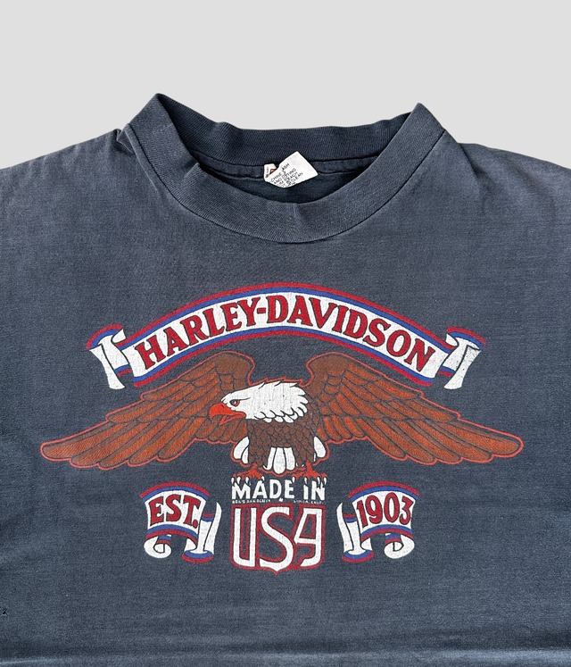 -Harley Davidson- Vintage 70-80s L Eagle Print T-shirt made in USA
