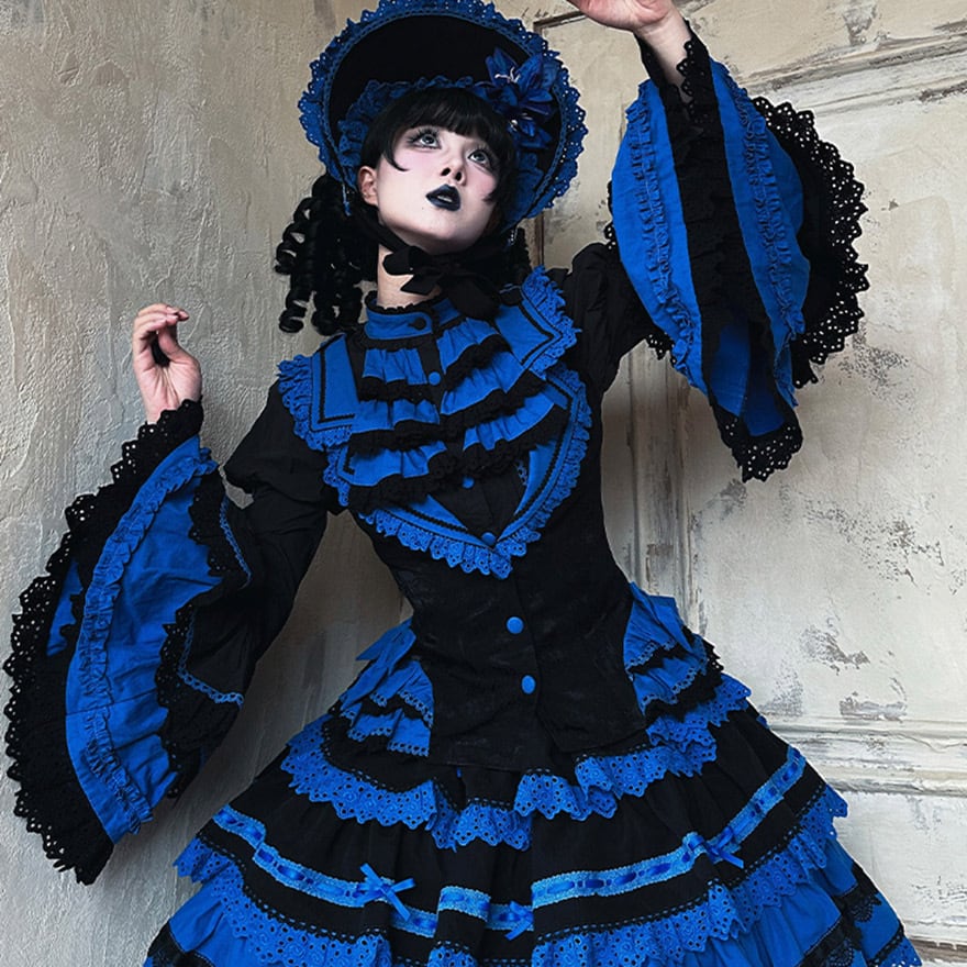 予約商品 ゴスロリ 3点 セットアップ 姫袖シャツ ベスト ケーキ