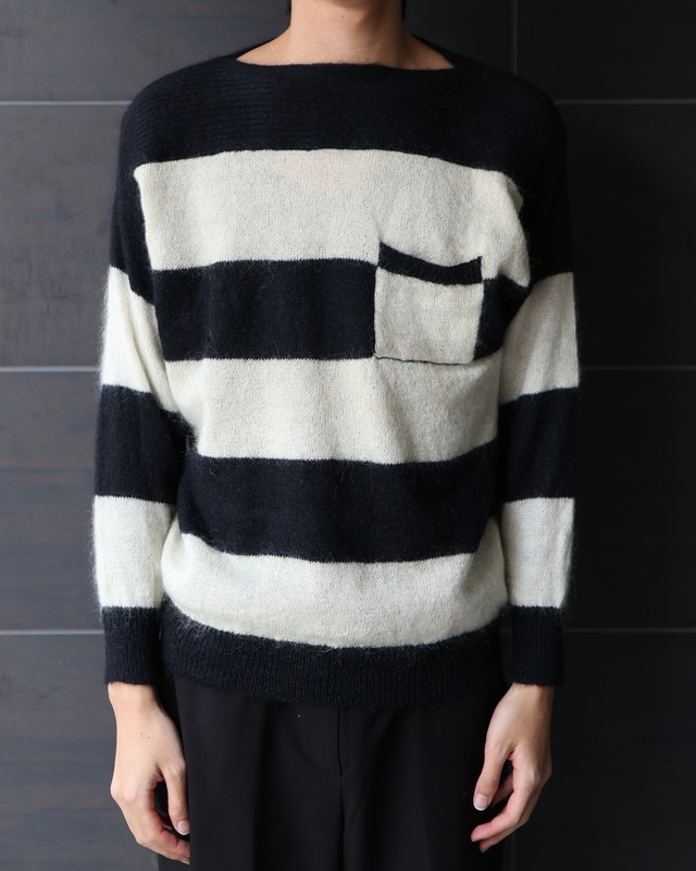Boat neck striped knit