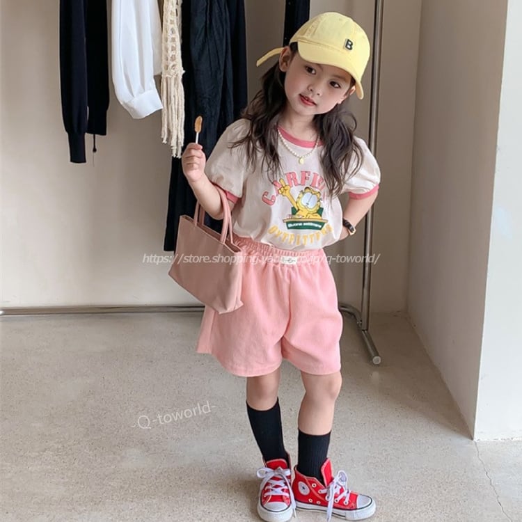 キッズセットアップ ハートトップス ドットスカッツ 子供服女の子服90 オーバーのアイテム取扱 ドットスカッツ
