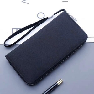 長財布 ストラップ メンズ チャック付き カード カードケース ウォレット お札入れ カード収納 おしゃれ シンプル 仕事用 社会人 ビジネス 通勤