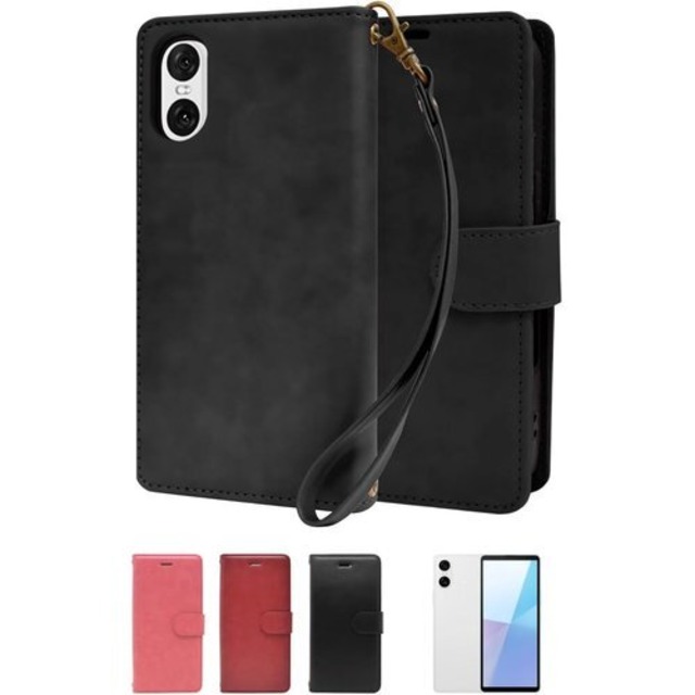 シズカウィル Xperia 10 vi SO-52E SOG14 XQ-ES44 手帳型 ケース カバー グレイスケース リッチブラック 1個入り 2400