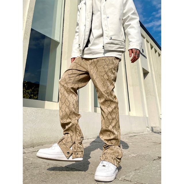 【DRIP1463】South Snake Pattern Leather Pants