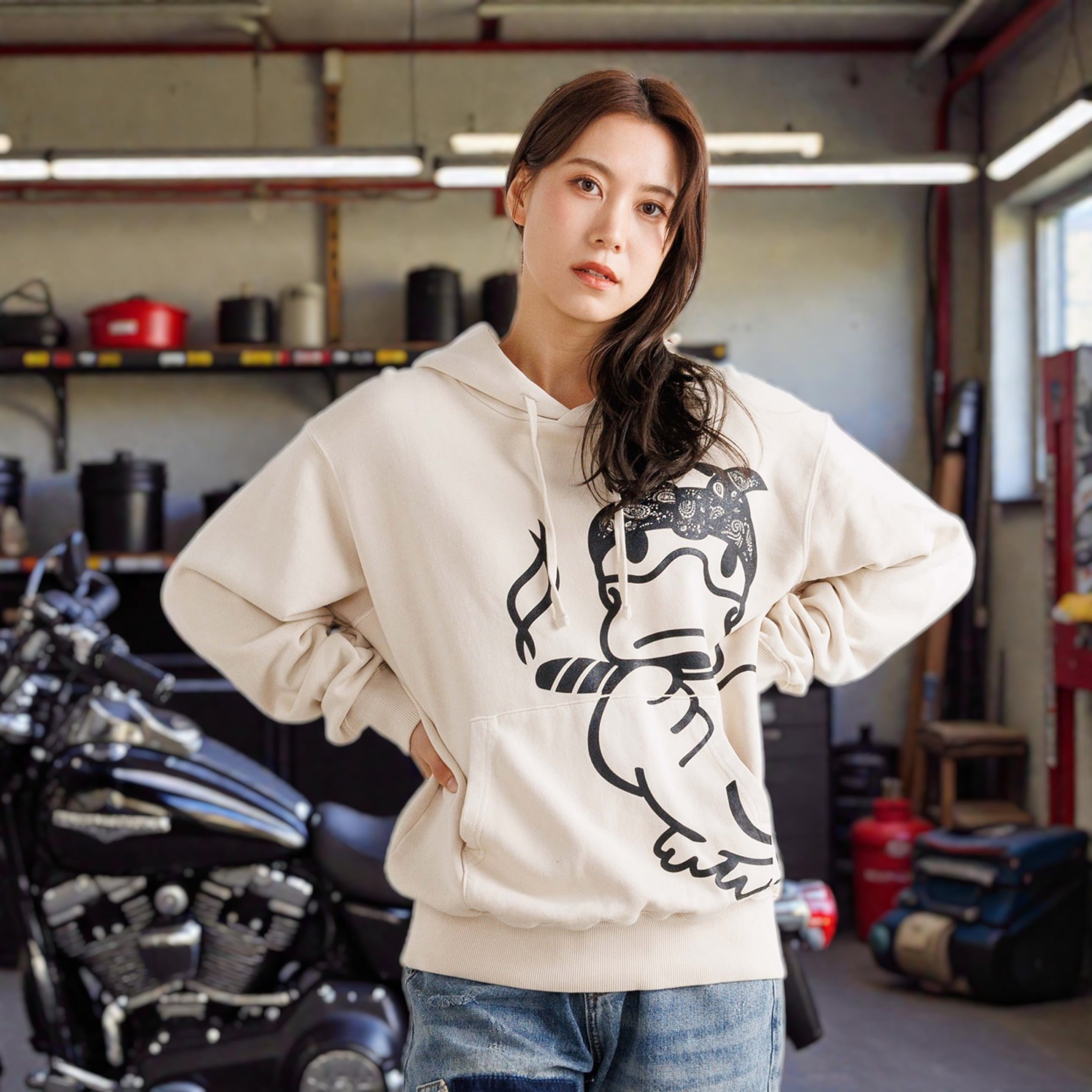 R＆D.M.Co- オールドマンズテーラー グリーンブーツ長袖Tシャツ メンズ