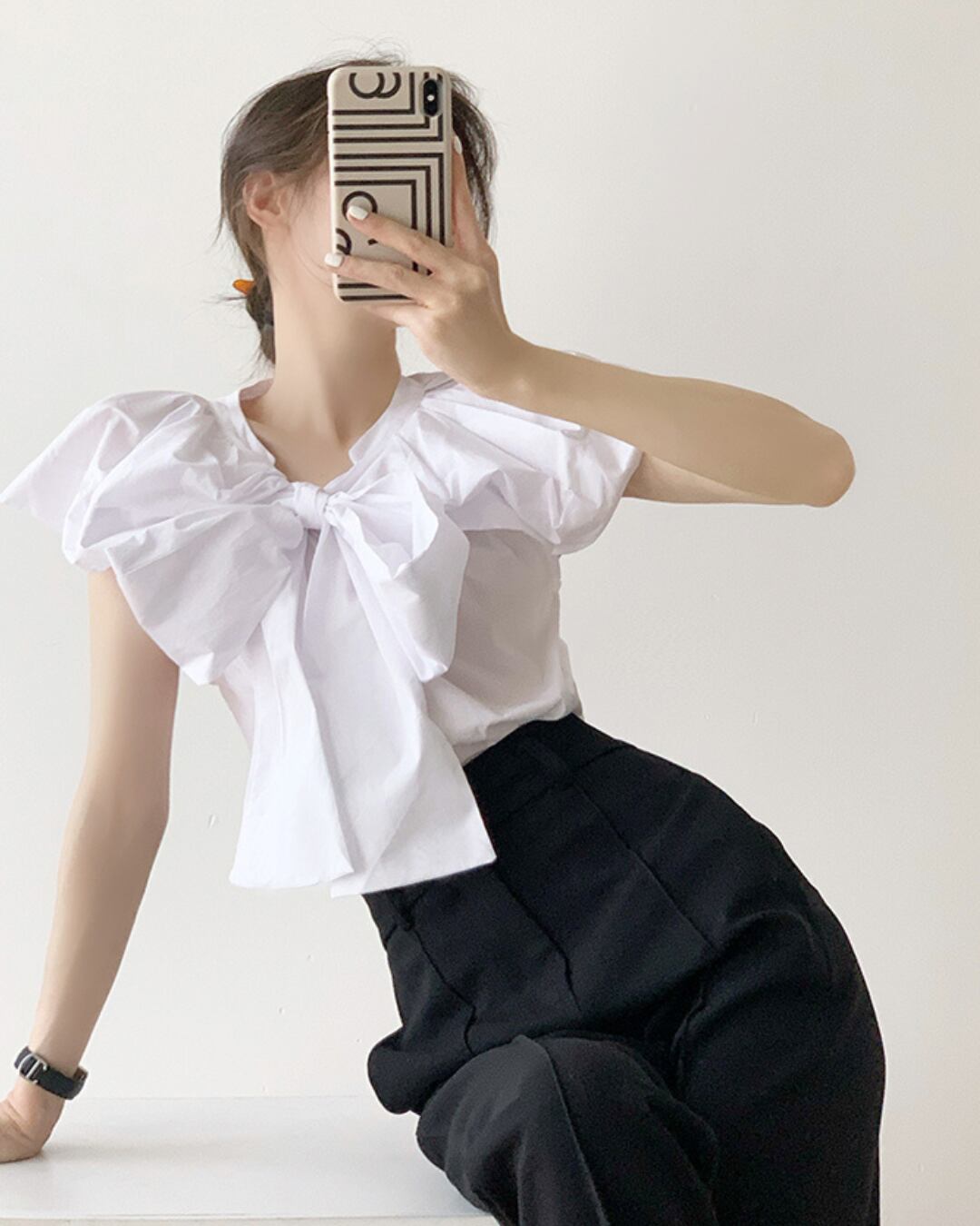 フレアカラーリボントップス S24719