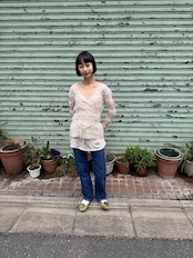 culture Vネックニットチュニック