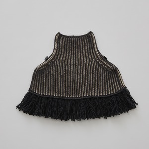 【即納/送料無料】eLfinFolk / Rib knit Knights cape Ⅱ / black
