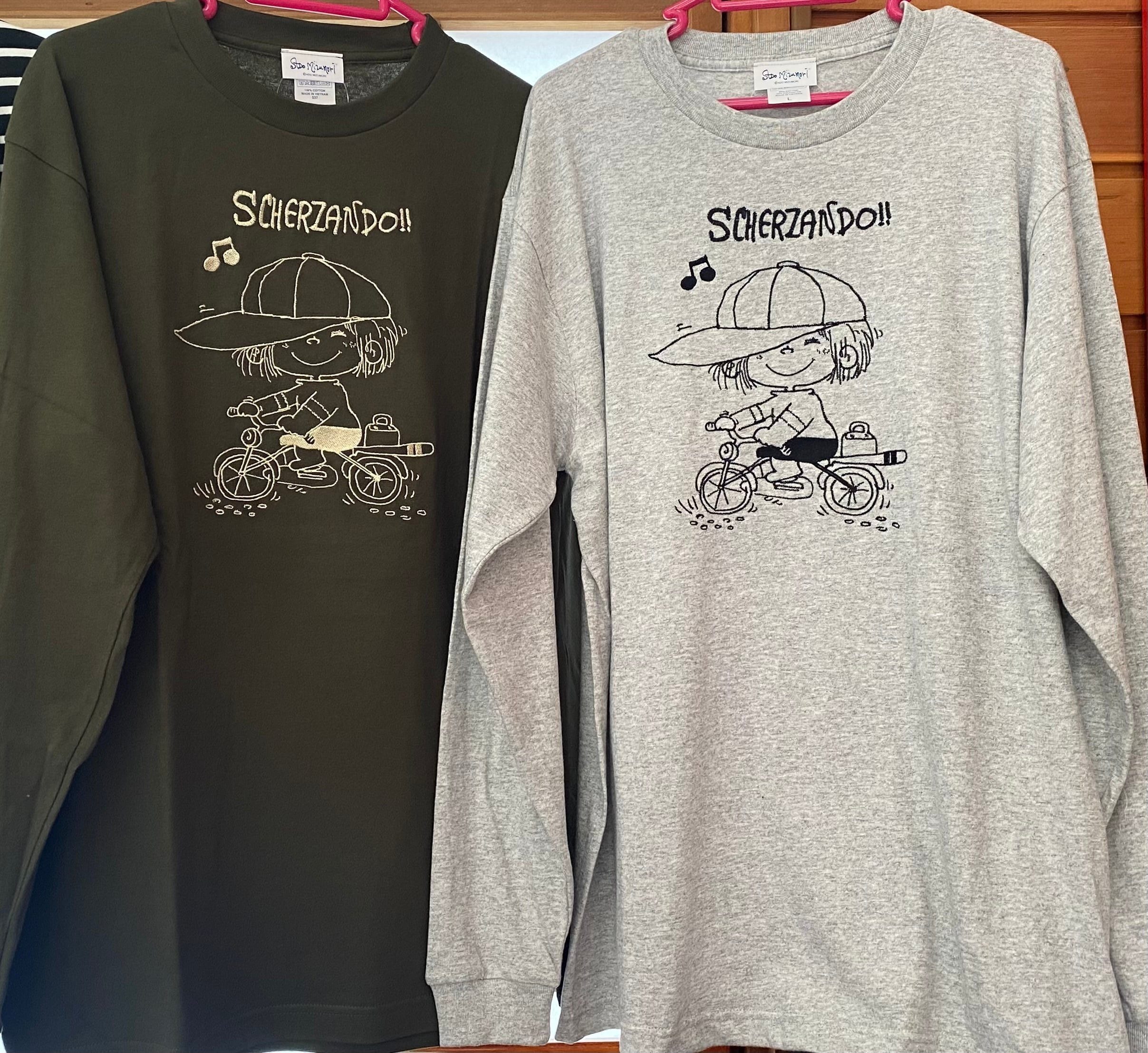 水森亜土刺繍ロングスリーブTシャツ | 水森亜土のおもちゃ箱画廊 official