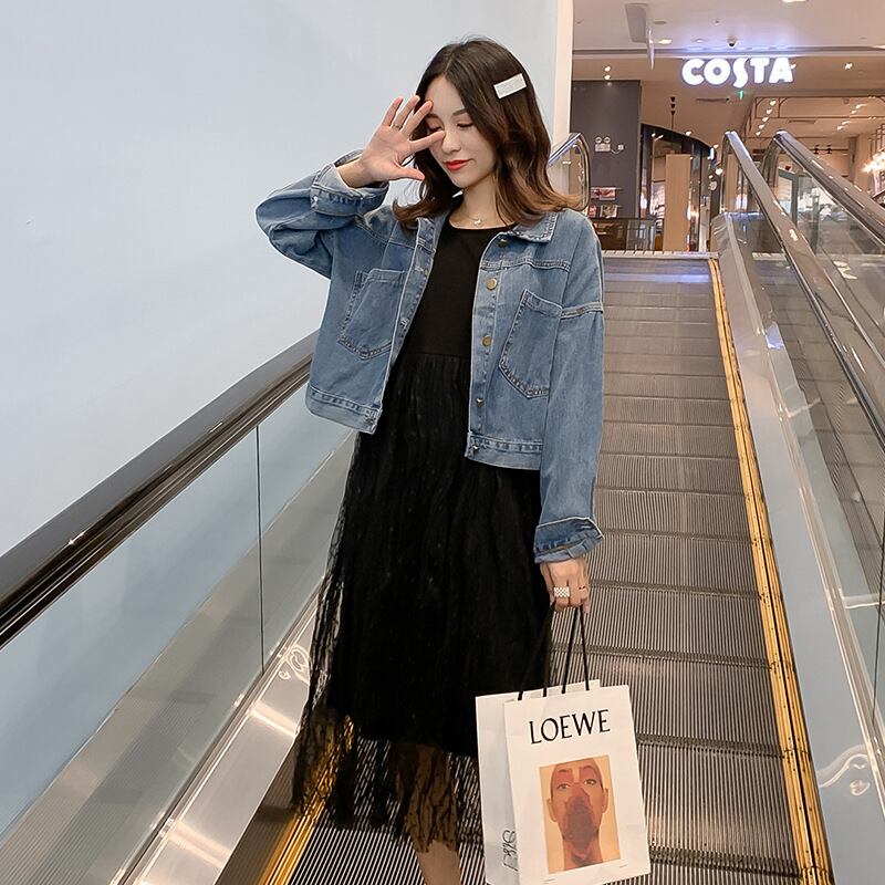 【新作】【送料無料】 マタニティウェア2019秋と冬の新しいファッションミドル丈ベストスカート+流行の母親のデニムジャケットバージョン2人の妊婦-アリババ オータム 秋物 ウィンター 冬物 expec285974754624