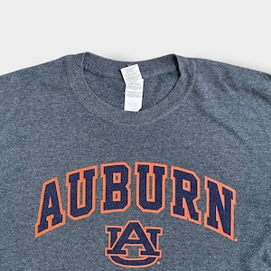 【GILDAN】カレッジ ロゴ Tシャツ オーバーン大学 AUBURN UNIVERSITY アーチロゴ プリント 半袖 LARGE us古着