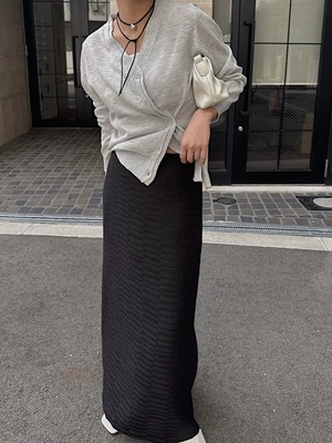 summer tweed nep long skirt