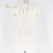 社交ダンス 衣装 トップス ブラウス シャツ ホワイト系 白 無地 レース レッスン 練習着 フラメンコ ダンス パーティ 伸縮 ストレッチ 白 無地 トップス ダンスウェア 練習着 ストレッチ素材 女性用 おしゃれ エレガント ドレープ シンプル