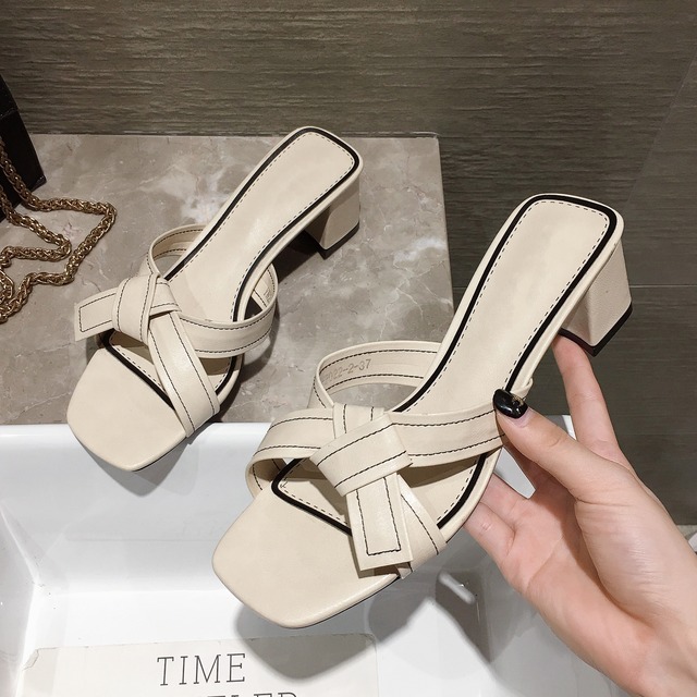 サンダルミュールサマー ハイヒール 靴 シューズ 夏物 フェイクシューズ55334001597