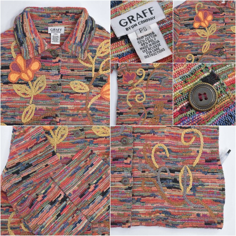 90s~ GRAFF フラワー刺繍 ゴブラン織り ジャケット 90s~ GRAFF フラワー刺繍 ゴブラン織り ジャケット