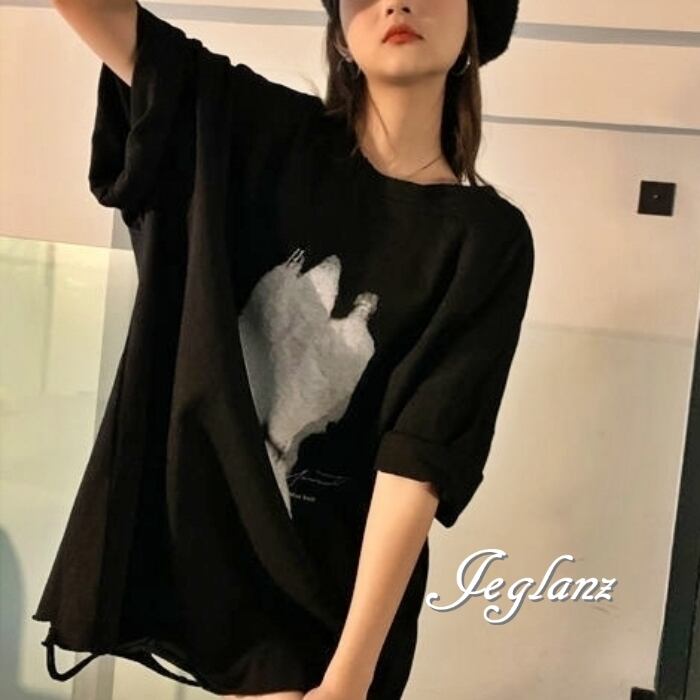 3色 ダメージ Tシャツ ロンT ロゴ アート ペイント ユニセックス(MC350)ρ