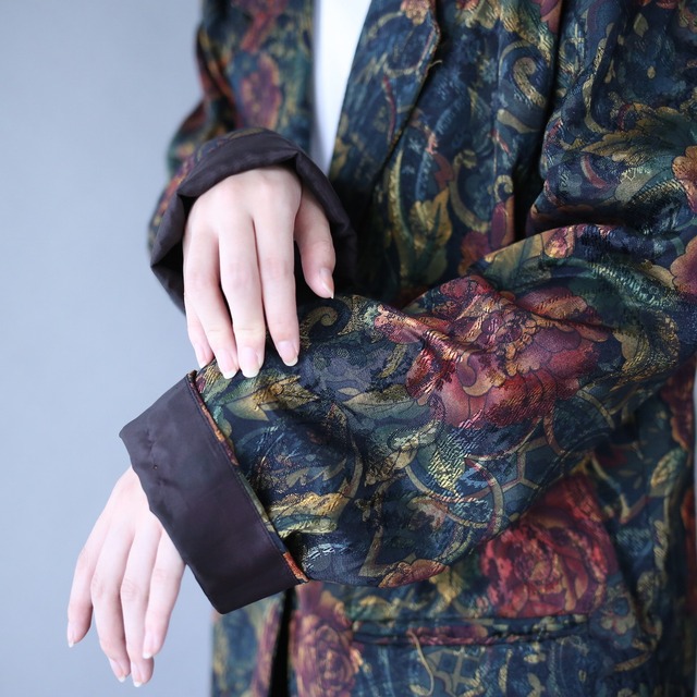 gloss fabric beautiful flower pattern 1b easy tailored jacket