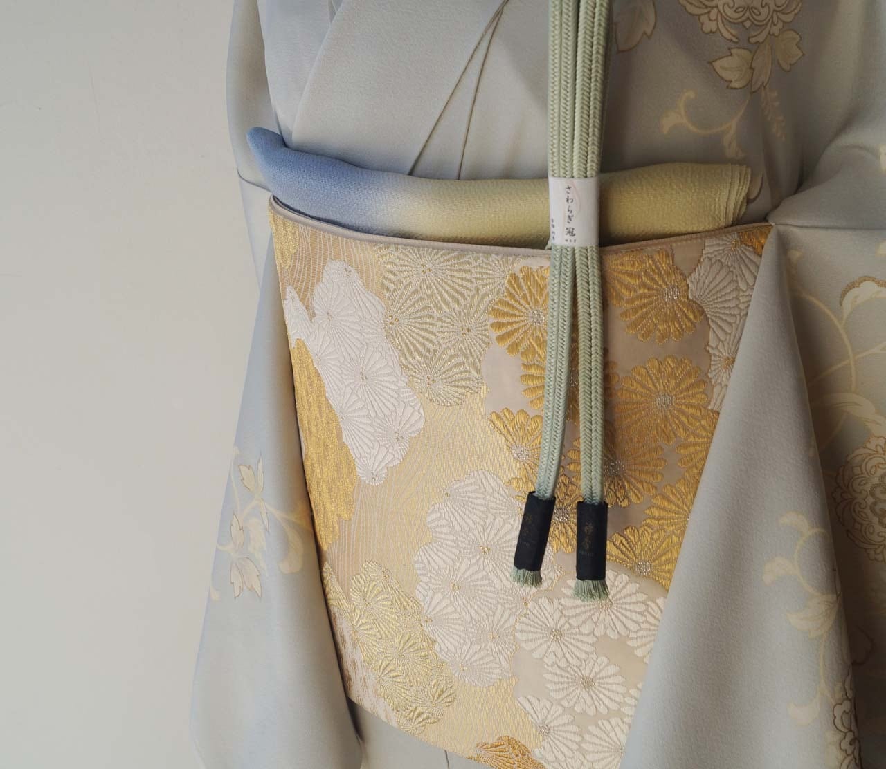 ふくろ帯】山口美術織物 雲取松菊重ね文 ふくろ帯 | 大山キモノ・ちぇ