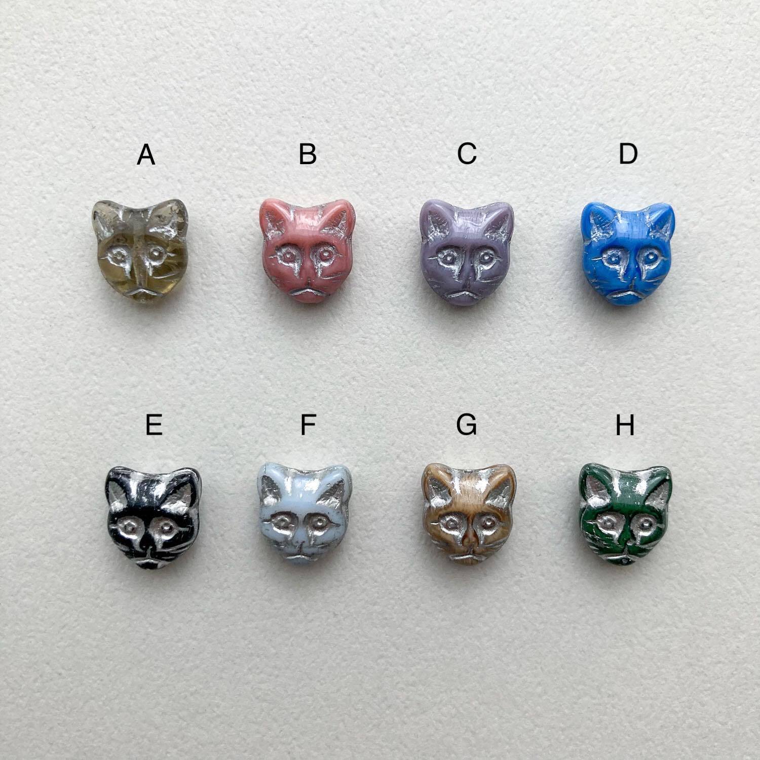 最終入荷〉猫顔チェコガラスビーズ（シルバー） | Dua-アクセサリー