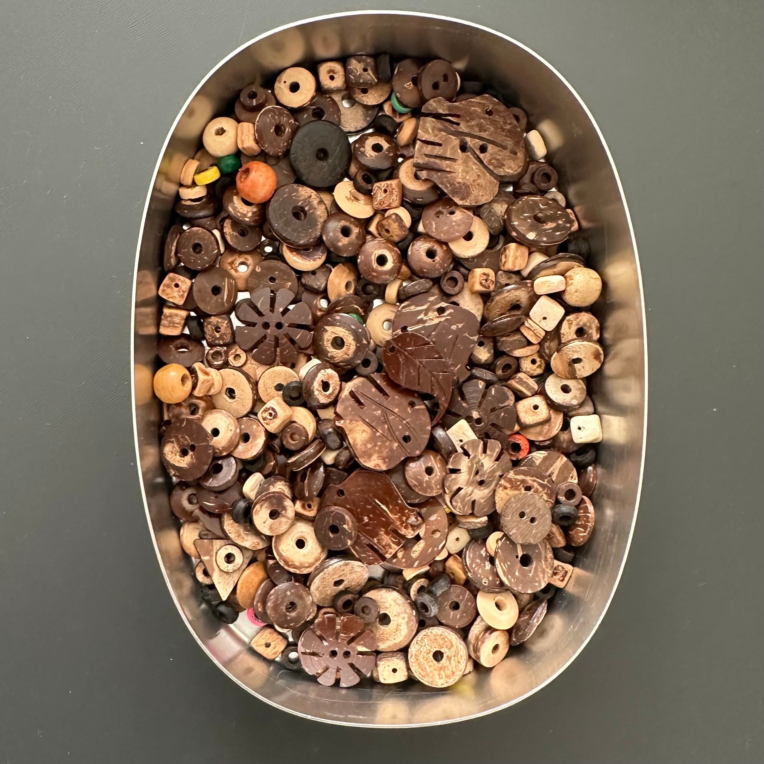 【素材フリマ(A-2)】自然素材ビーズパーツ気まぐれmix 約100g②