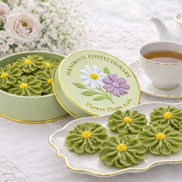 お花のぼうろ『コスモス＆マーガレット２缶セット』専用クリアケース入り