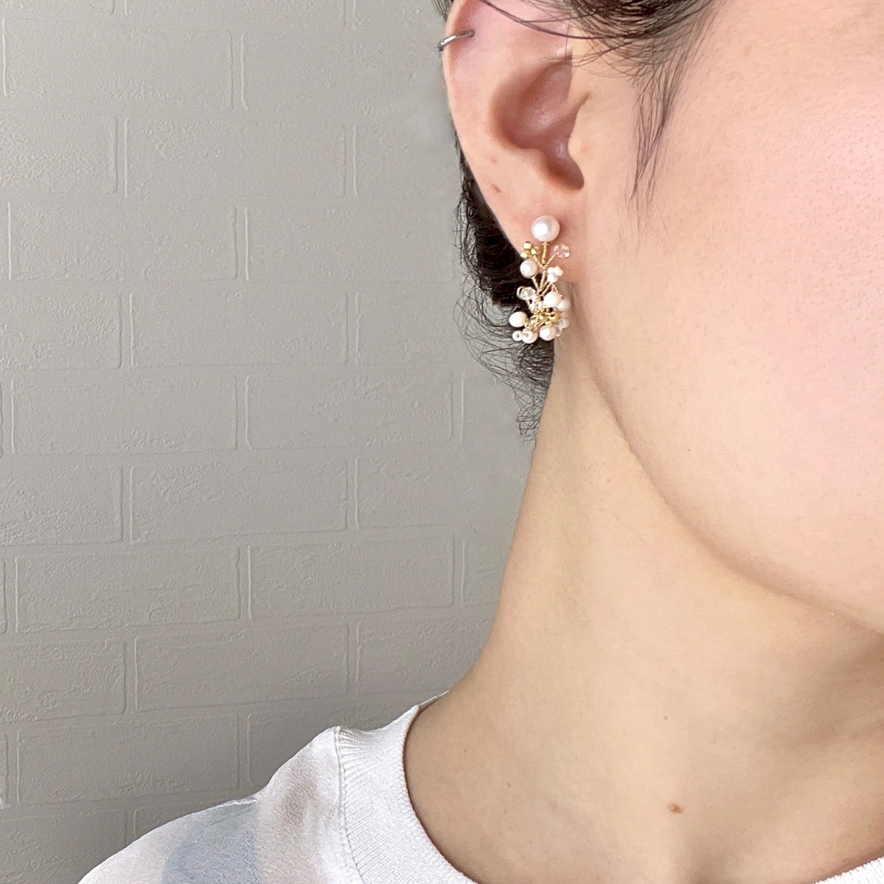 結わい　-瞬き-　【②結わい（片耳）】小枝耳飾り　ワイヤーアクセサリー