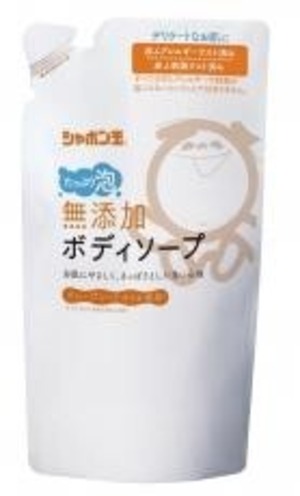 無添加ボディーソープたっぷり泡詰替用 470ml　シャボン玉