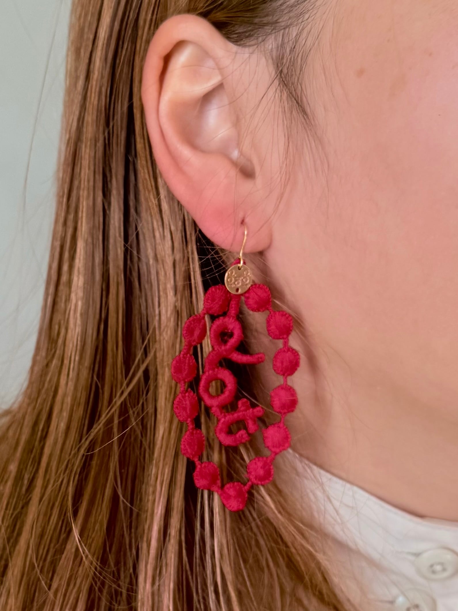 Ameri様order red headdress♡ &赤のイヤリング２種 レースのイヤリング片耳飾り | dottodot-works
