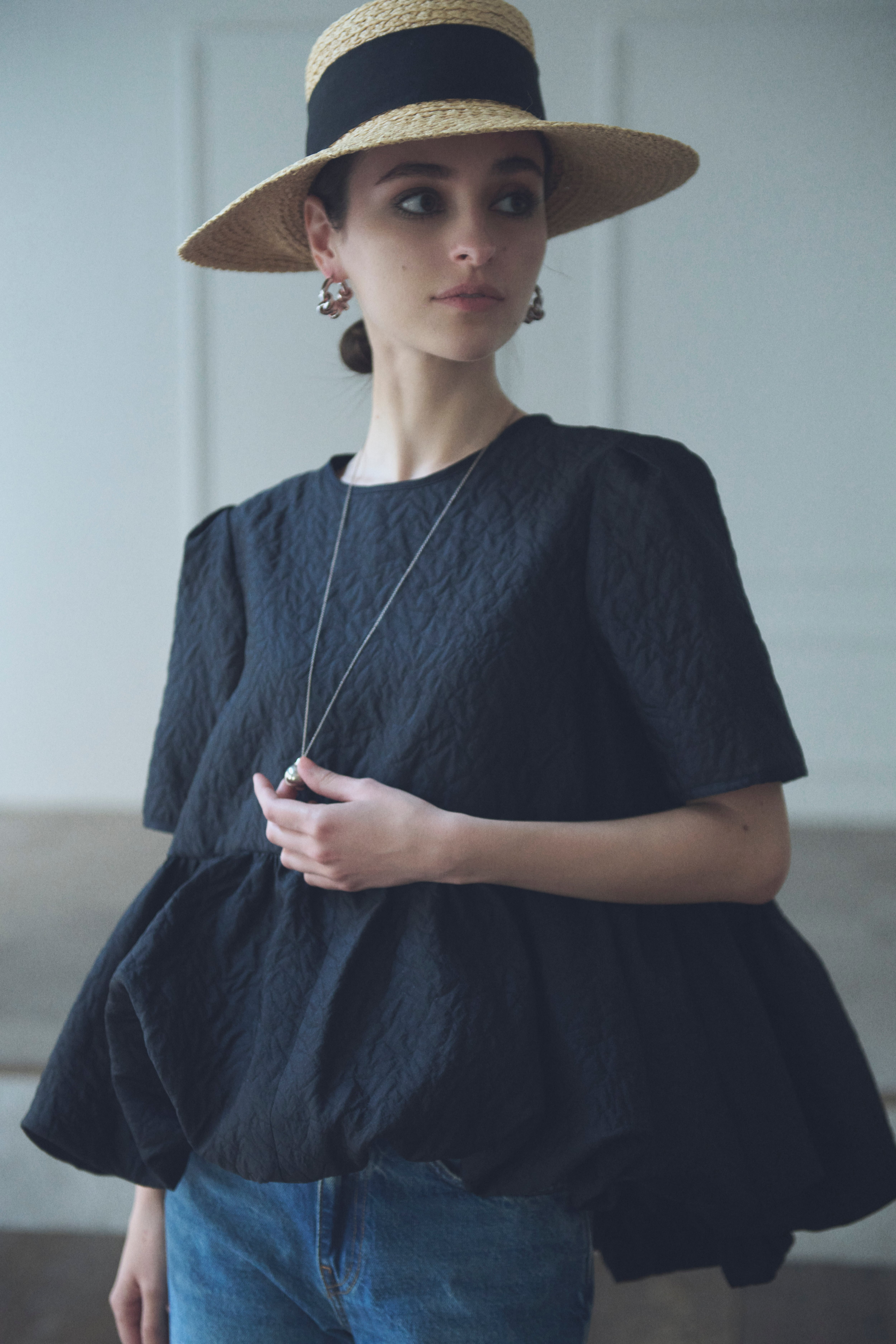 ブルレア BLUELEA バルーントップス 4/4(FRI)21:00 ーSilky jacquard balloon tops 5月上旬お届け