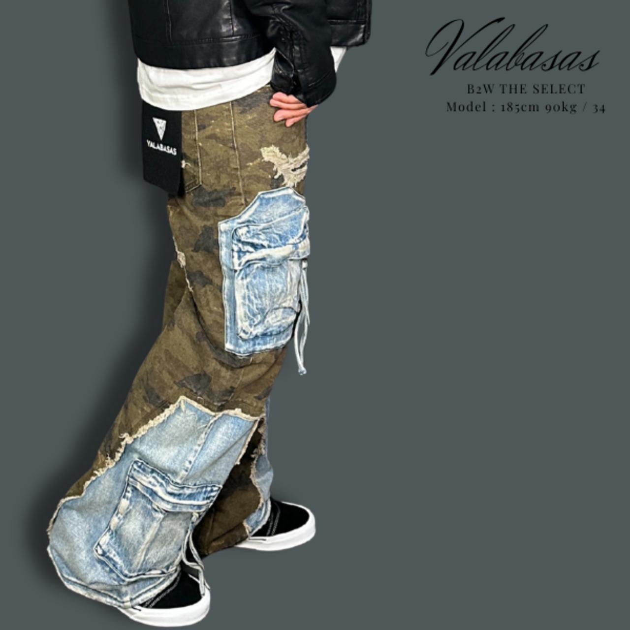 VALABASAS「"Suggestion" Baggy Cargo Pants Camo×Blue」 - 3