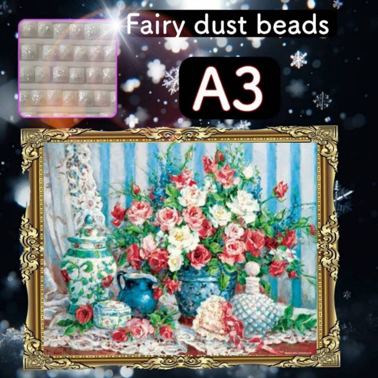 四角ビーズ(fairy1~3色入り)【fairydust-286】A3サイズ☆ダイヤモンドアート