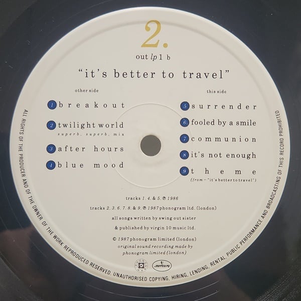 Swing Out Sister / It's Better To Travel [out lp 1] - 画像4