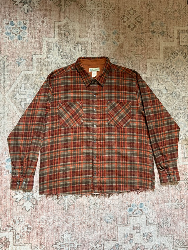 80〜90s / HABAND / print flannel check shirts