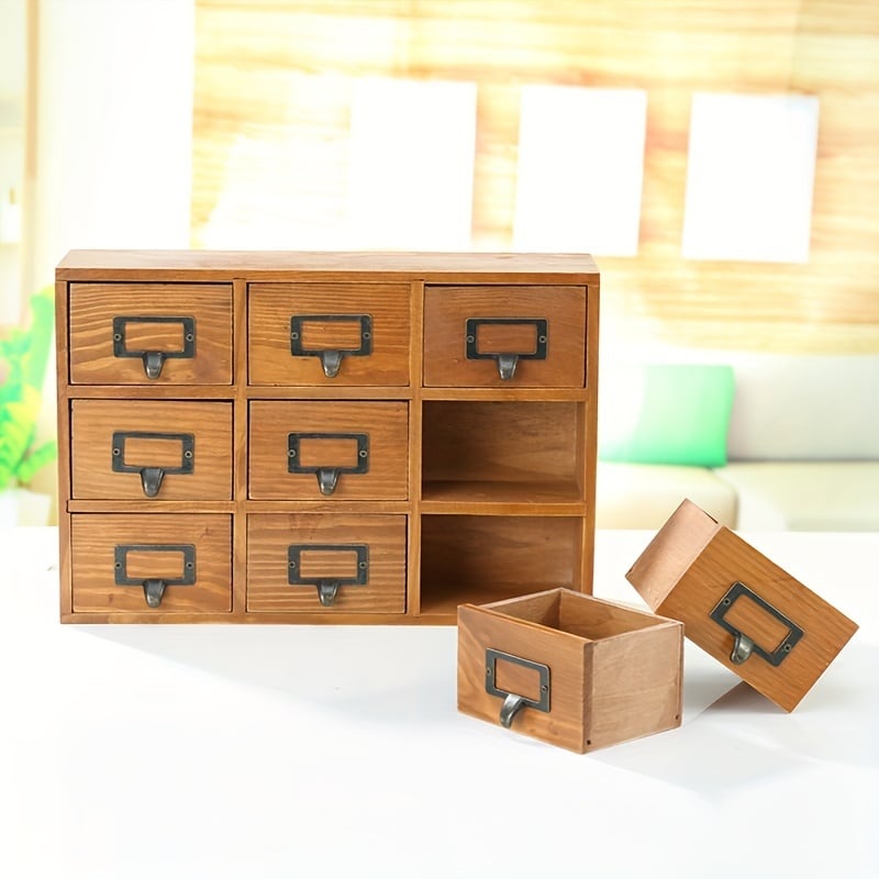 小引き出し　レトロ　小道具　ミニチェスト　剥離　ヴィンテージ 2Japanese_Vintage_Teakwood_Sma
