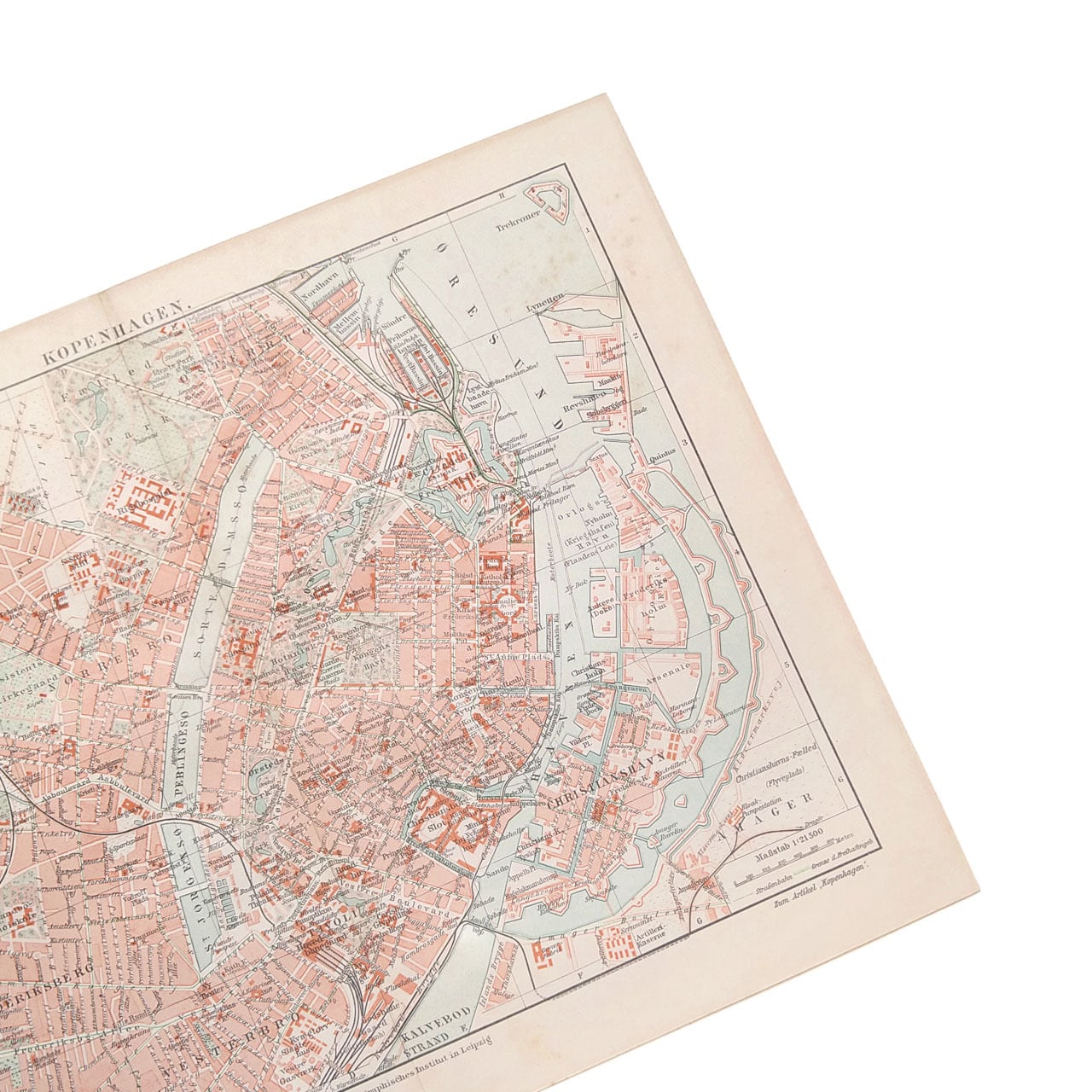デンマーク首都 コペンハーゲン 都市 アンティークマップ 古地図