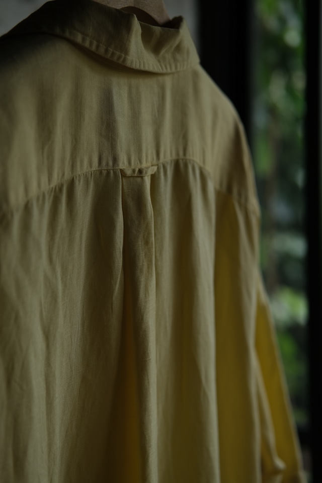 OK/90's "Polo by Ralph Lauren" CALDWELL silk linen open collar shirt/yellow