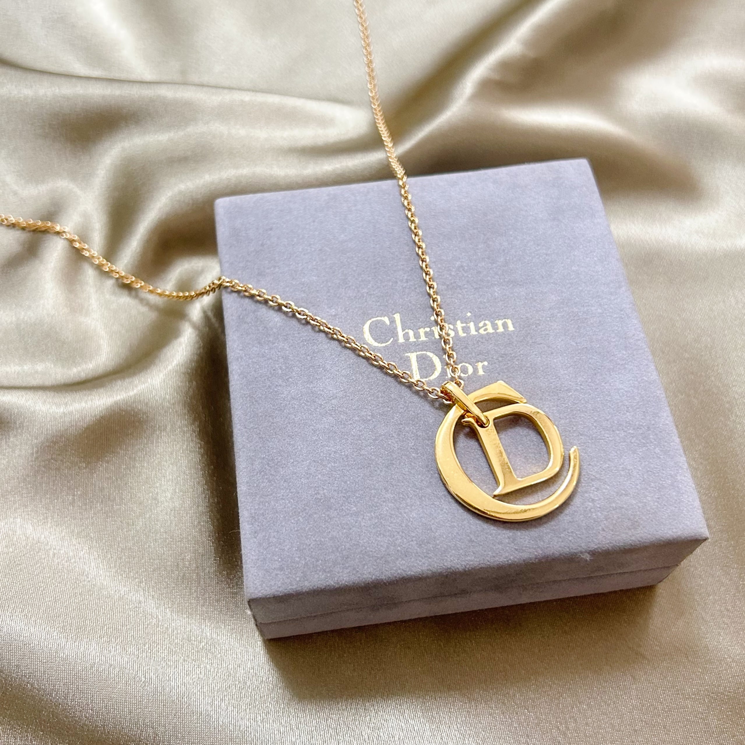 N6046】Christian Dior logo long necklace/クリスチャンディオール 