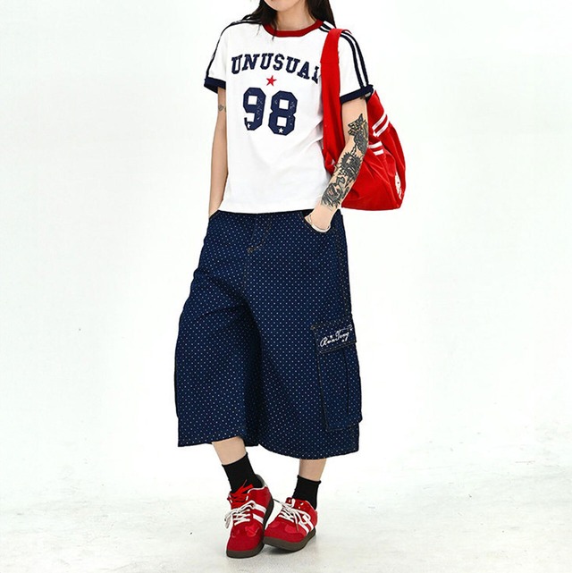 ユニバーシティロゴナンバリングリンガーTシャツ 2col   R01715