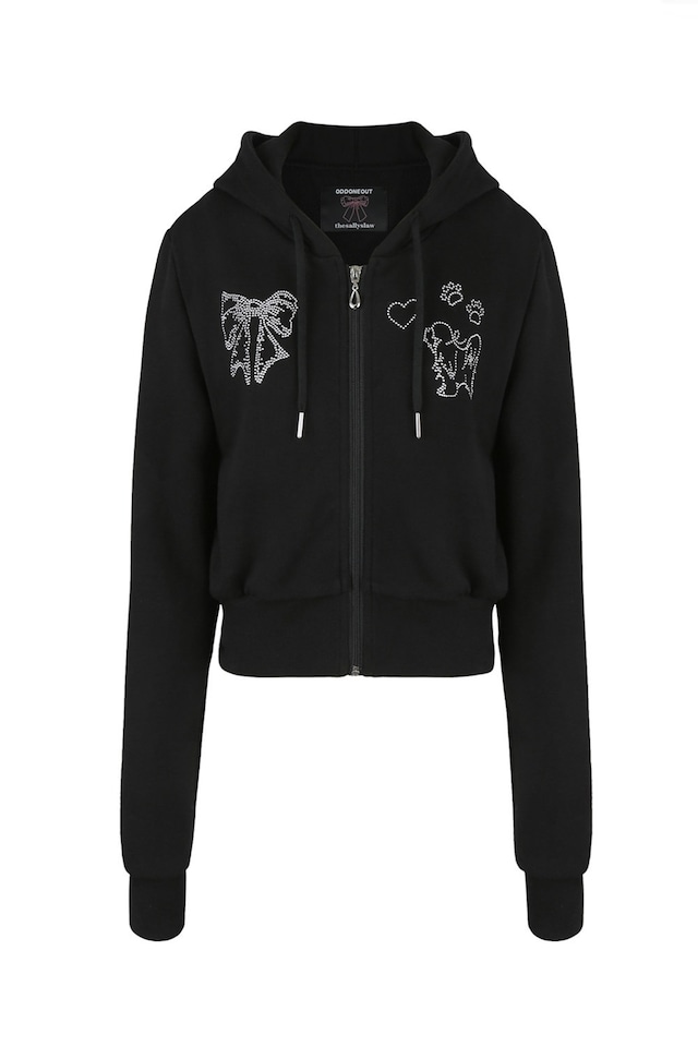 [ODDONEOUTXthesallyslaw] STONE ZIP-UP HOODIE BLACK 正規品 韓国ブランド 韓国ファッション 韓国代行 韓国通販 oddoneout オッドワンアウト 日本 店舗