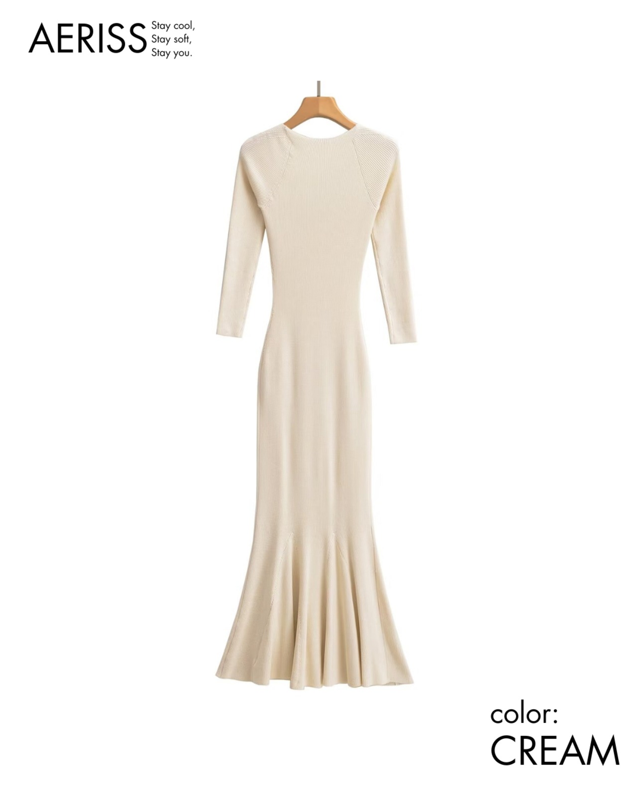 マーメイドリブニットワンピース 3color A0703 - 9