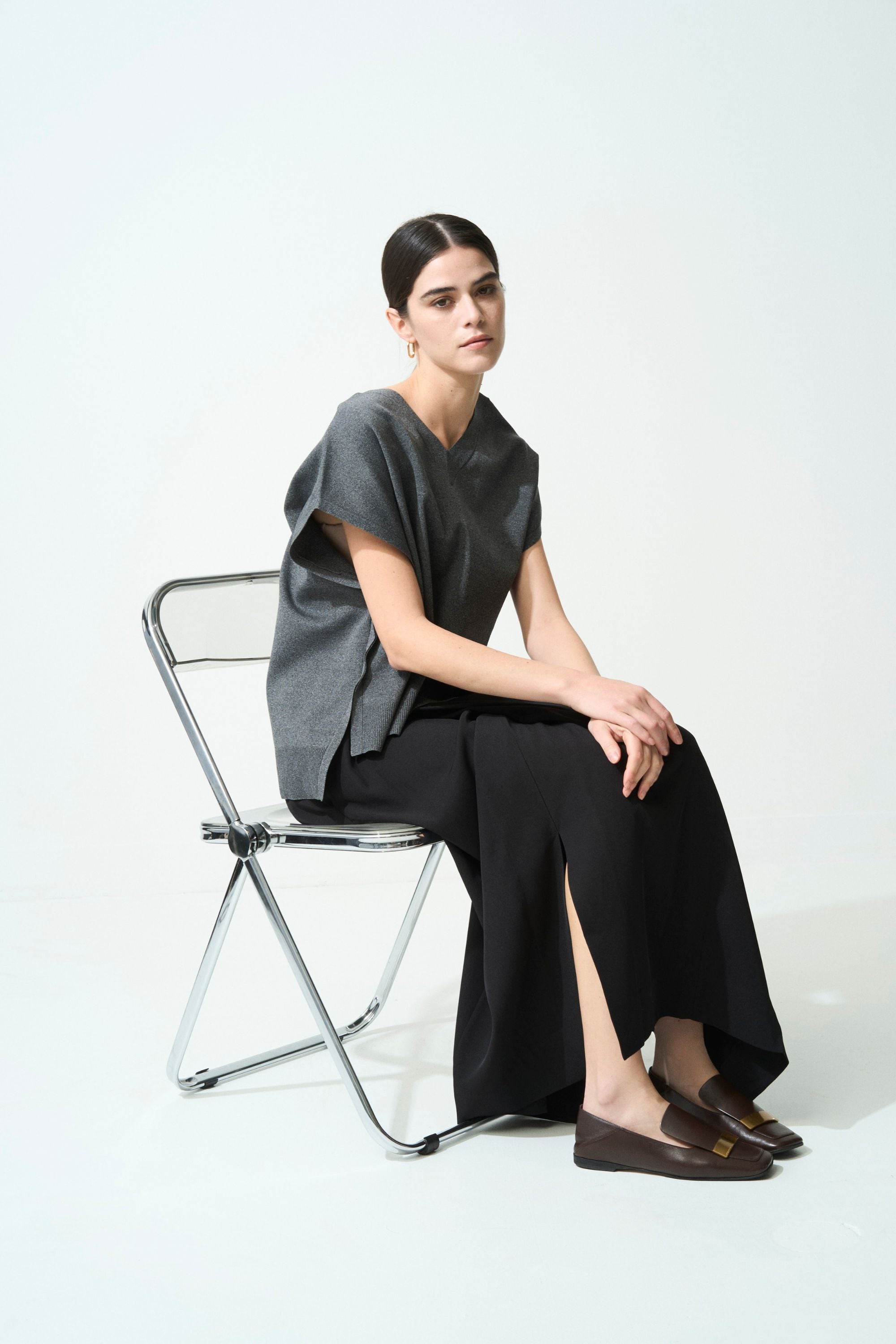 2way Spring Knit Poncho - GRAY | seven dot - ライフスタイルECサイト -
