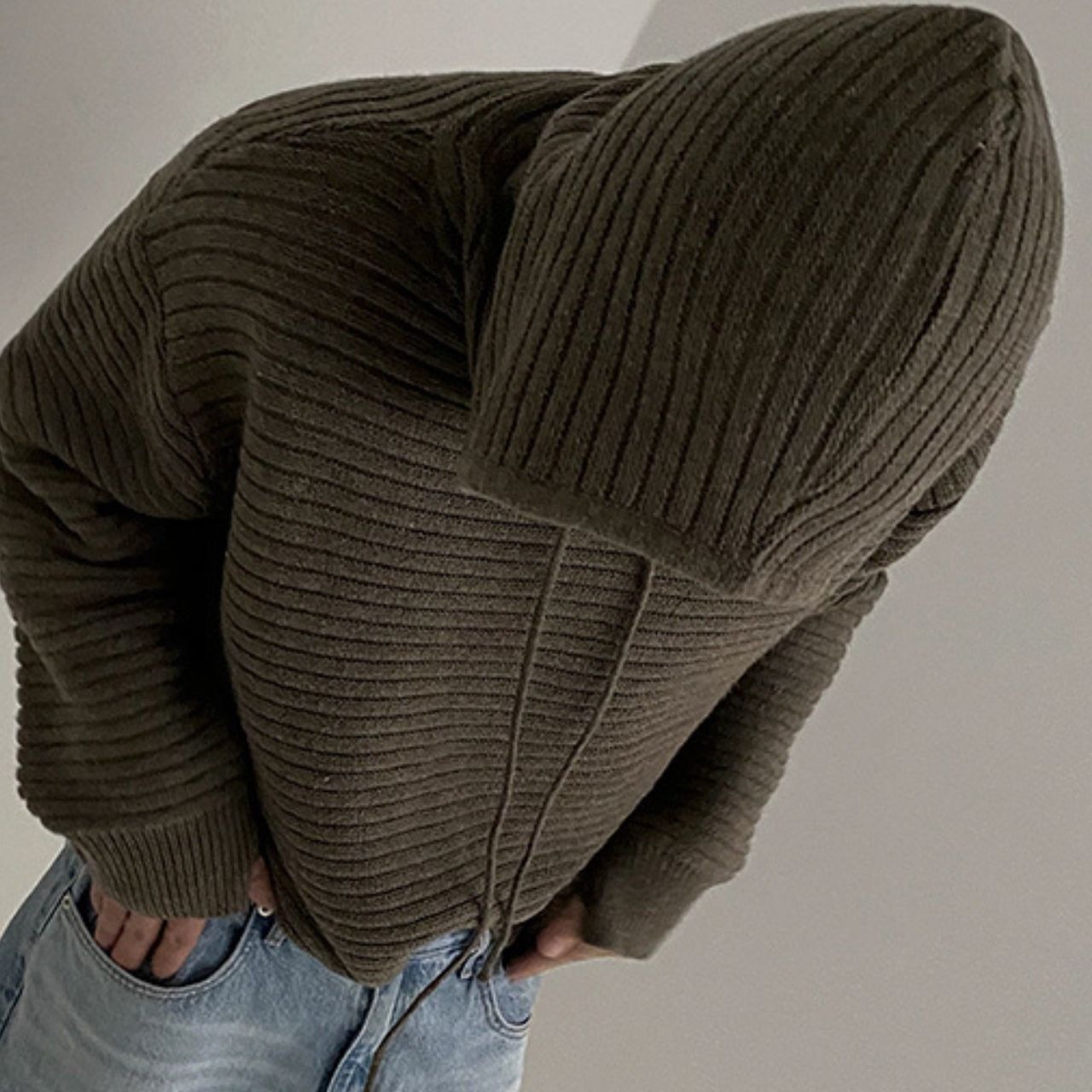 フード付きルーズプルオーバーニット　MT0080343