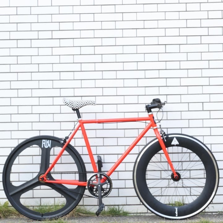 FUN 700C ANGUS FLAT, Neon orange】ハイテン クロモリ ピストバイク  