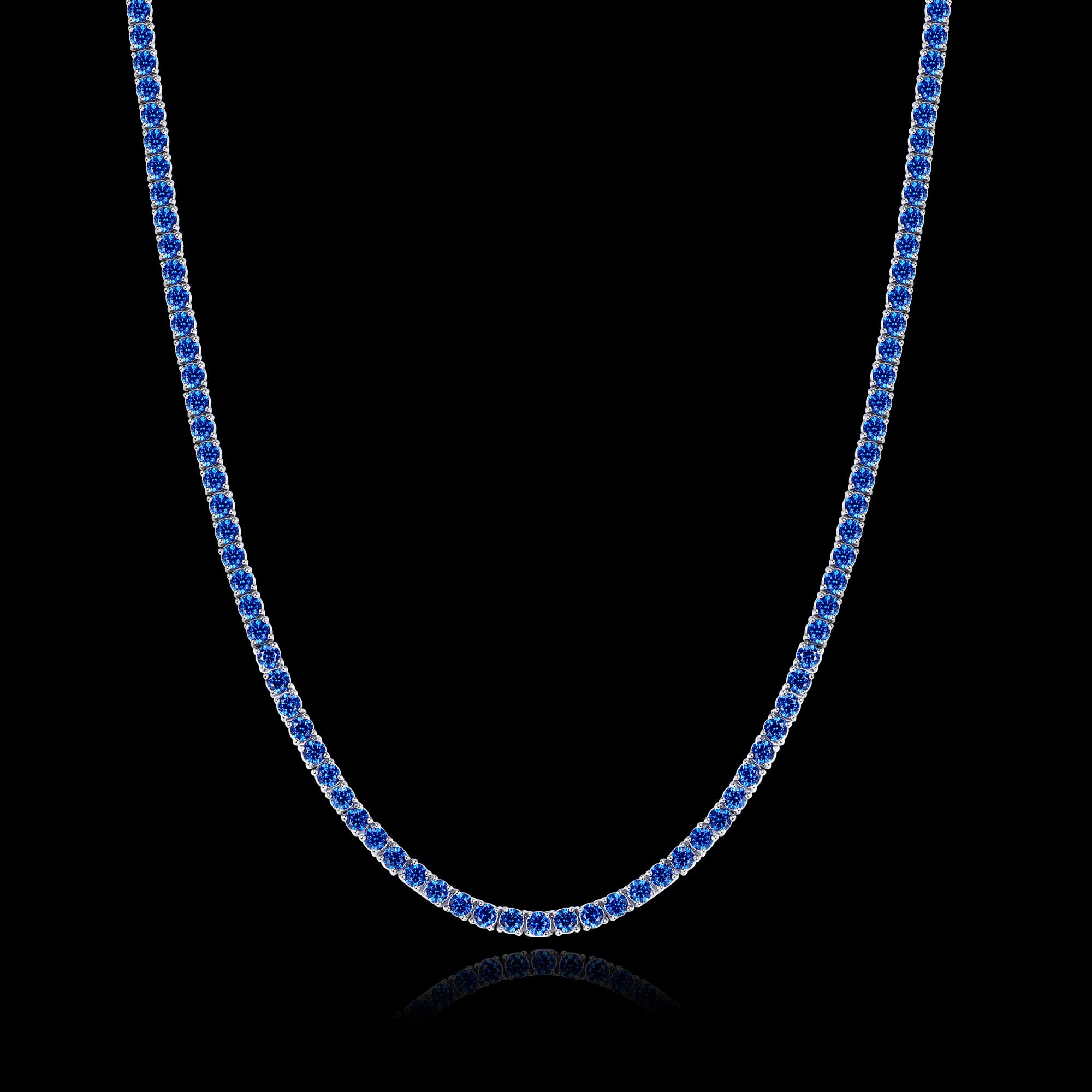316L Dark blue tennis necklace【3mm】